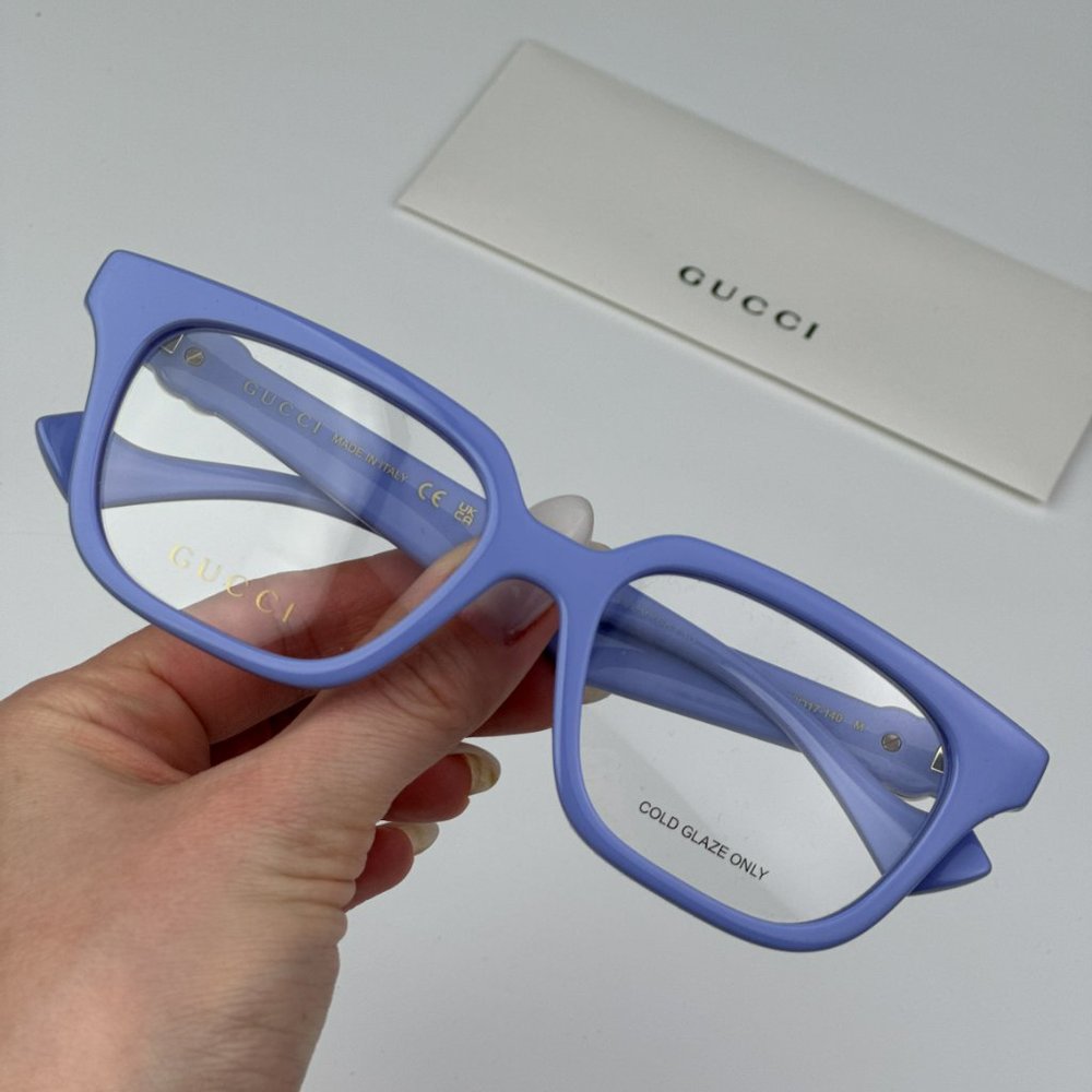 Gucci GG1536O 008 BRAND NEW Eyeglasses Violet Women Square - Picture 2 of 13